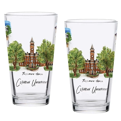 Clemson Tigers 2-Pack 16oz. Laura Wilcox University Pint Set