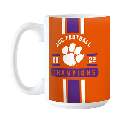 Champions de la conférence de football Clemson Tigers 2022 ACC 15 oz. Tasse sublimée