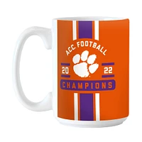 Champions de la conférence de football Clemson Tigers 2022 ACC 15 oz. Tasse sublimée