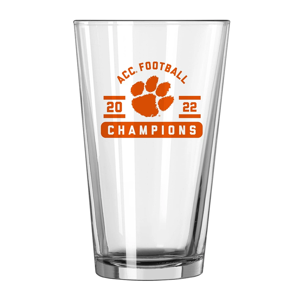 Clemson Tigers Champions de la conférence de football ACC 2022 16 oz. Verre à pinte