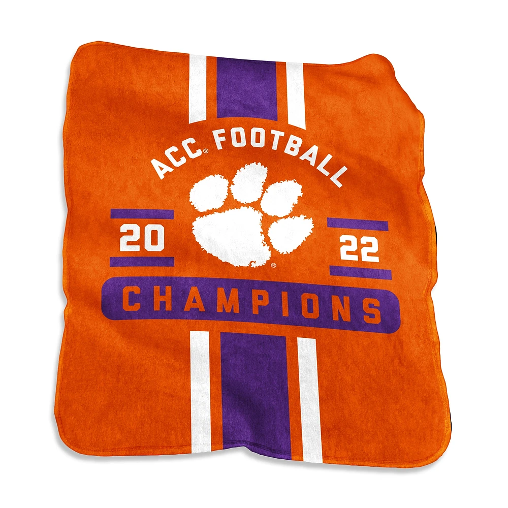 Clemson Tigers 2022 ACC Football Conference Champions 50 '' x 60 '' Couverture en soie au toucher