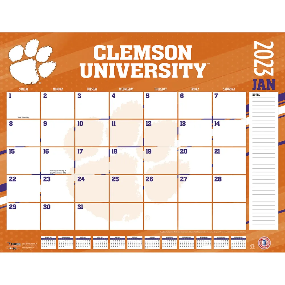 Lids Clemson Tigers 2023 Desk Calendar | The Shops at Willow Bend Lids Clemson Tigers 2023 Desk Calendar | The Shops at Willow Bend