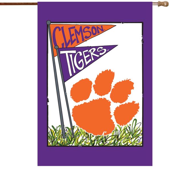 Drapeau de maison double face Clemson Tigers 28 "x 40"