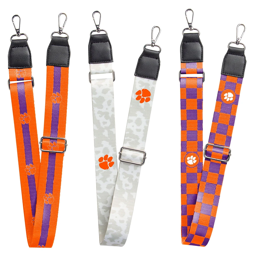 Ensemble de 3 sangles de sac Clemson Tigers