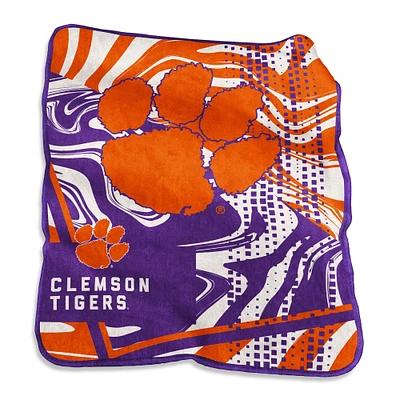 Clemson Tigers Couverture tourbillonnante Raschel 127 x 152,4 cm