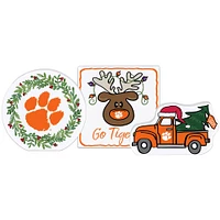 Clemson Tigers Holiday Tabletop Block Decor Set