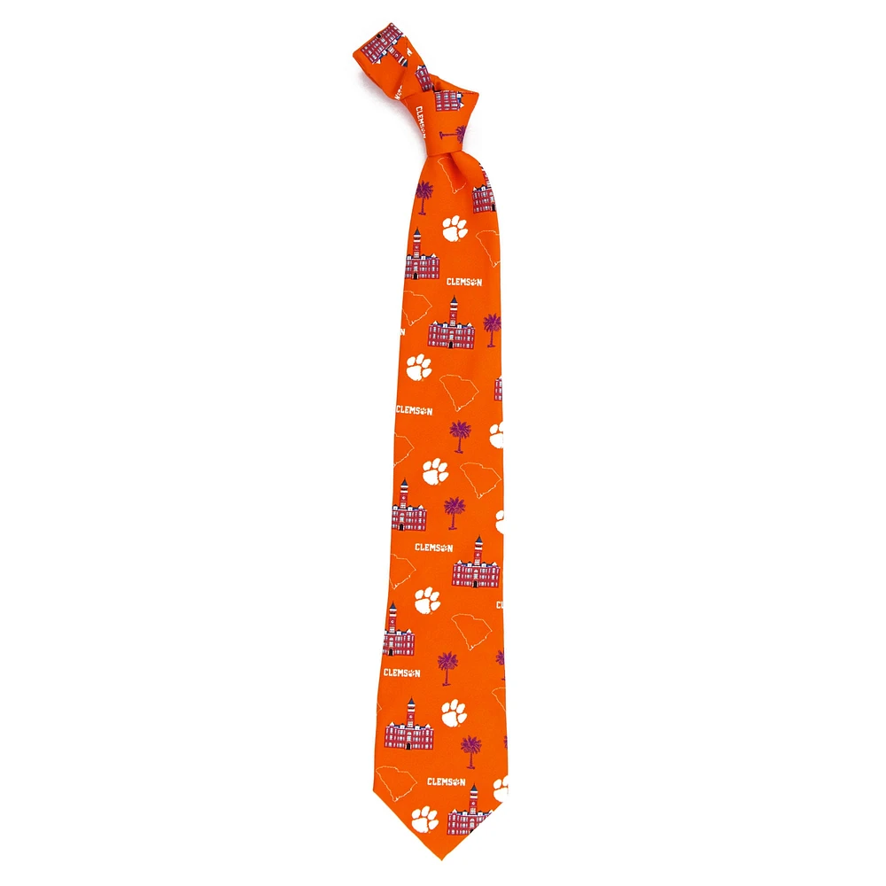 Cravate en soie de la ville natale des Clemson Tigers