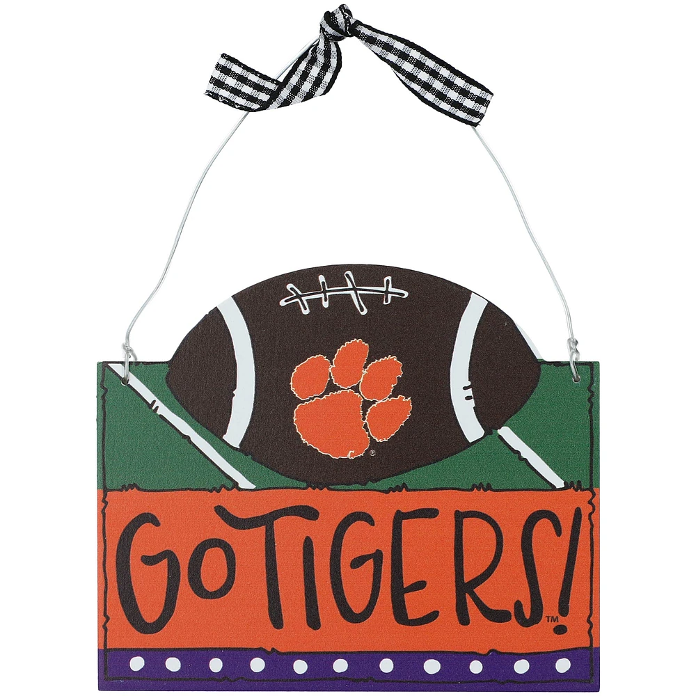 Ornement de football avec logo Clemson Tigers