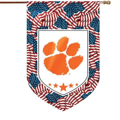 Clemson Tigers Patriotic House Flag