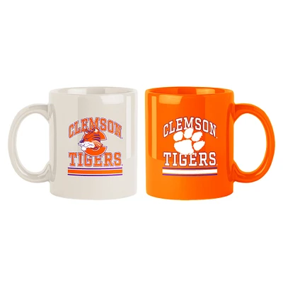 Lot de deux tasses colorées de 15 oz des Clemson Tigers