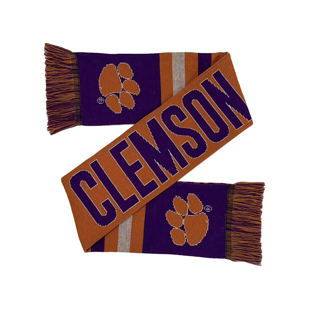 Écharpe thématique réversible FOCO Clemson Tigers