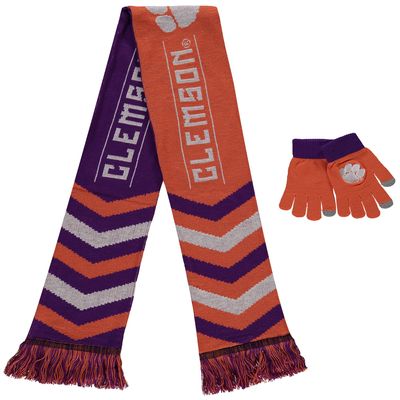 FOCO Orange Clemson Tigers Glove & Scarf Combo Set