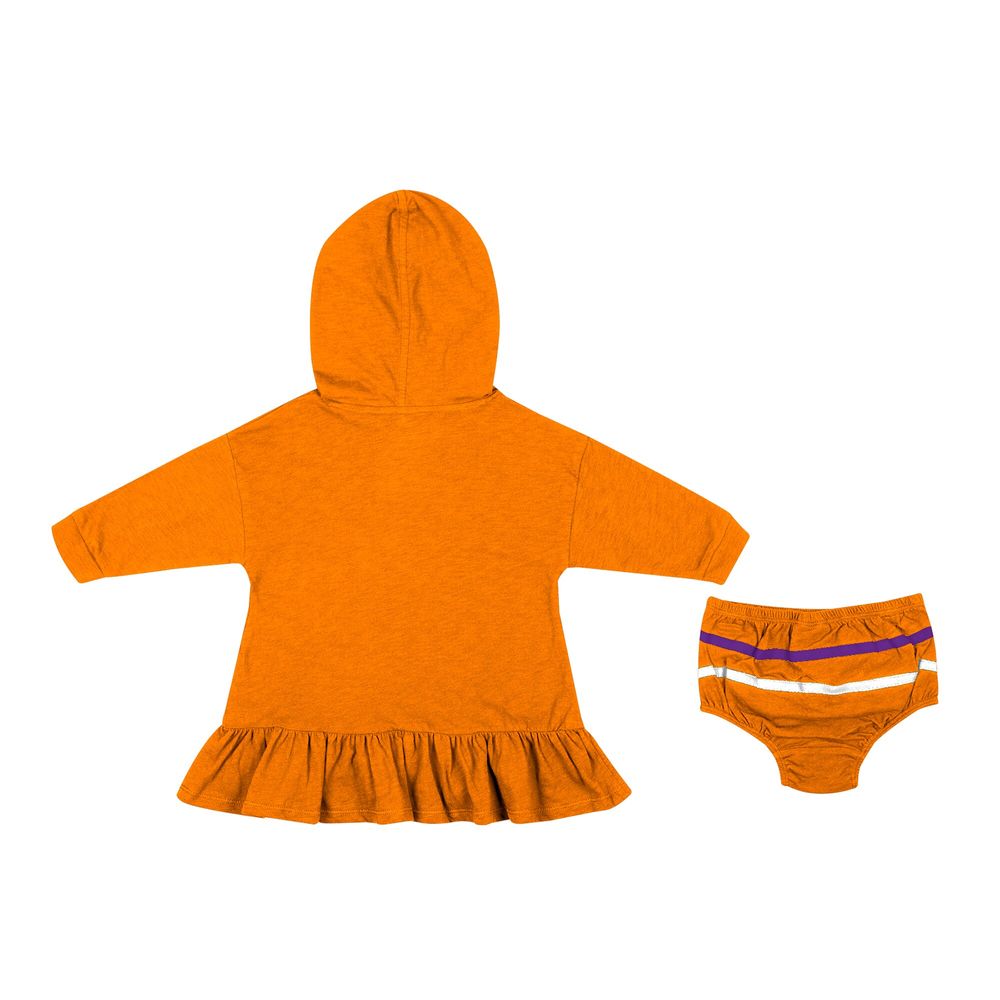 Girls Infant Colosseum Orange Clemson Tigers Winifred Hoodie Dress & Bloomer Set