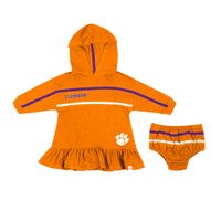 Girls Infant Colosseum Orange Clemson Tigers Winifred Hoodie Dress & Bloomer Set