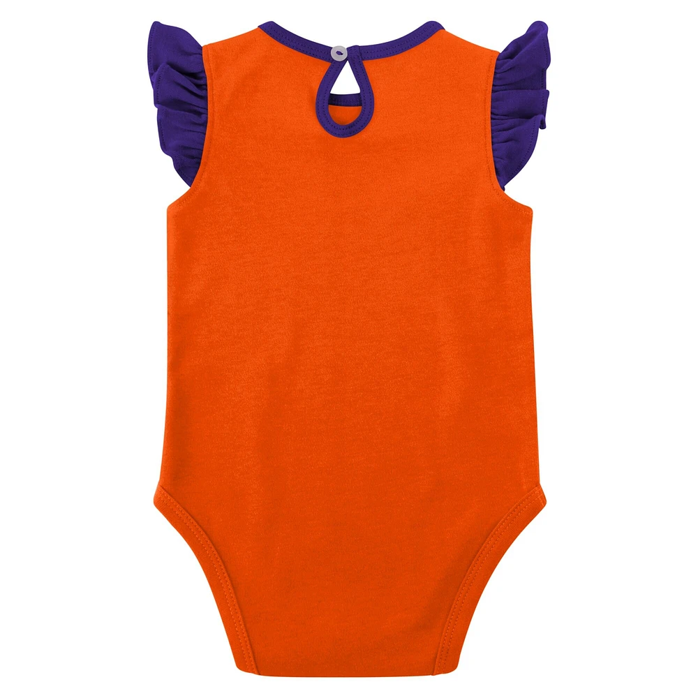 Lot de 2 bodys orange/violet Clemson Tigers Spread the Love pour nouveau-nés et nourrissons