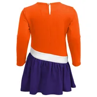 Robe en molleton orange Clemson Tigers Heart to pour fille d'âge préscolaire