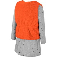 Ensemble gilet et robe Colosseum Orange Clemson Tigers Meowing pour filles