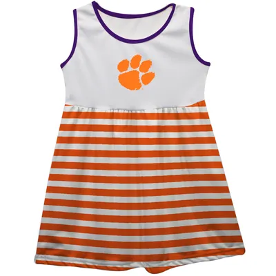 Clemson Tigers Girls Toddler Tank Top Dress - White