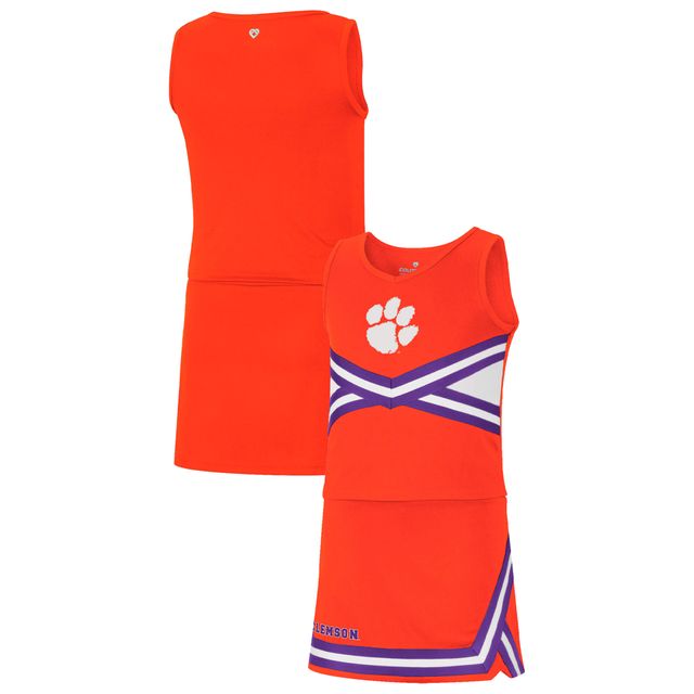 Girls Youth Colosseum Orange Clemson Tigers Carousel Ensemble de pom-pom girl