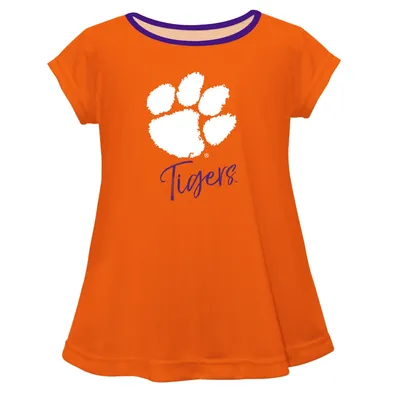 Clemson Tigers Girls Youth A-Line T-Shirt - Orange