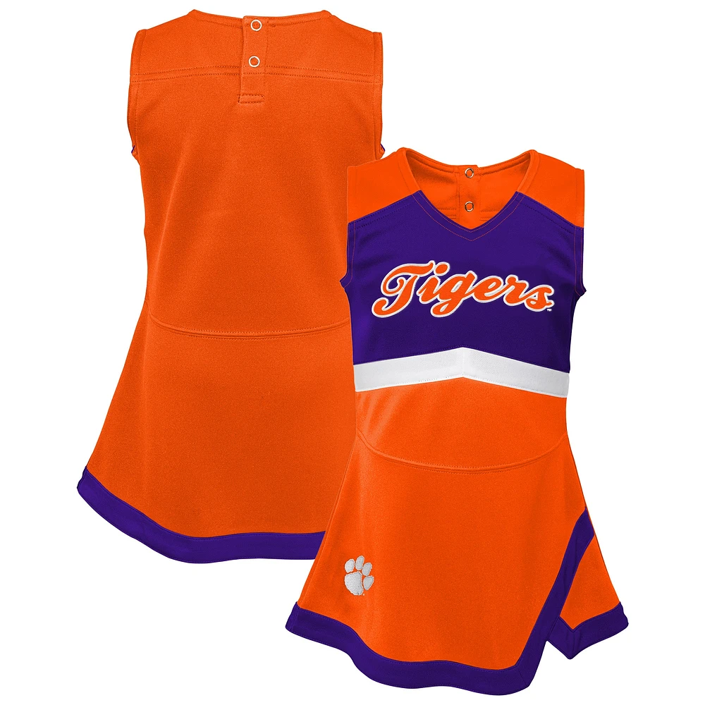 Robe pull orange pour jeunes filles des Clemson Tigers Cheer Captain