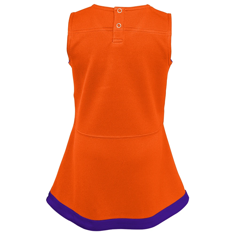 Robe pull orange pour jeunes filles des Clemson Tigers Cheer Captain