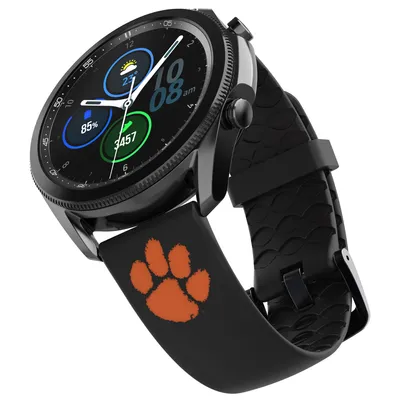 Clemson Tigers Groove Life 22mm Engraved Samsung Watch Band - Black