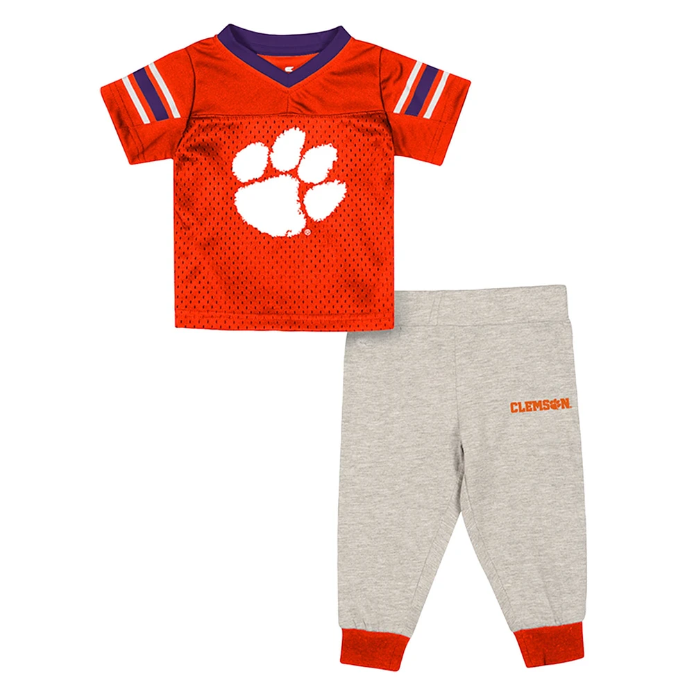 Ensemble maillot et pantalon de football Field Time pour bébé Colosseum Clemson Tigers