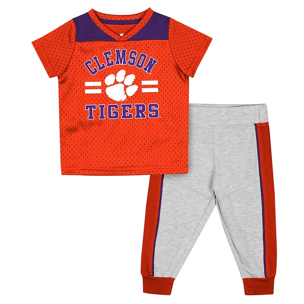 Ensemble maillot et pantalon Clemson Tigers Ka-Boot-It orange Colosseum/gris chiné pour bébé