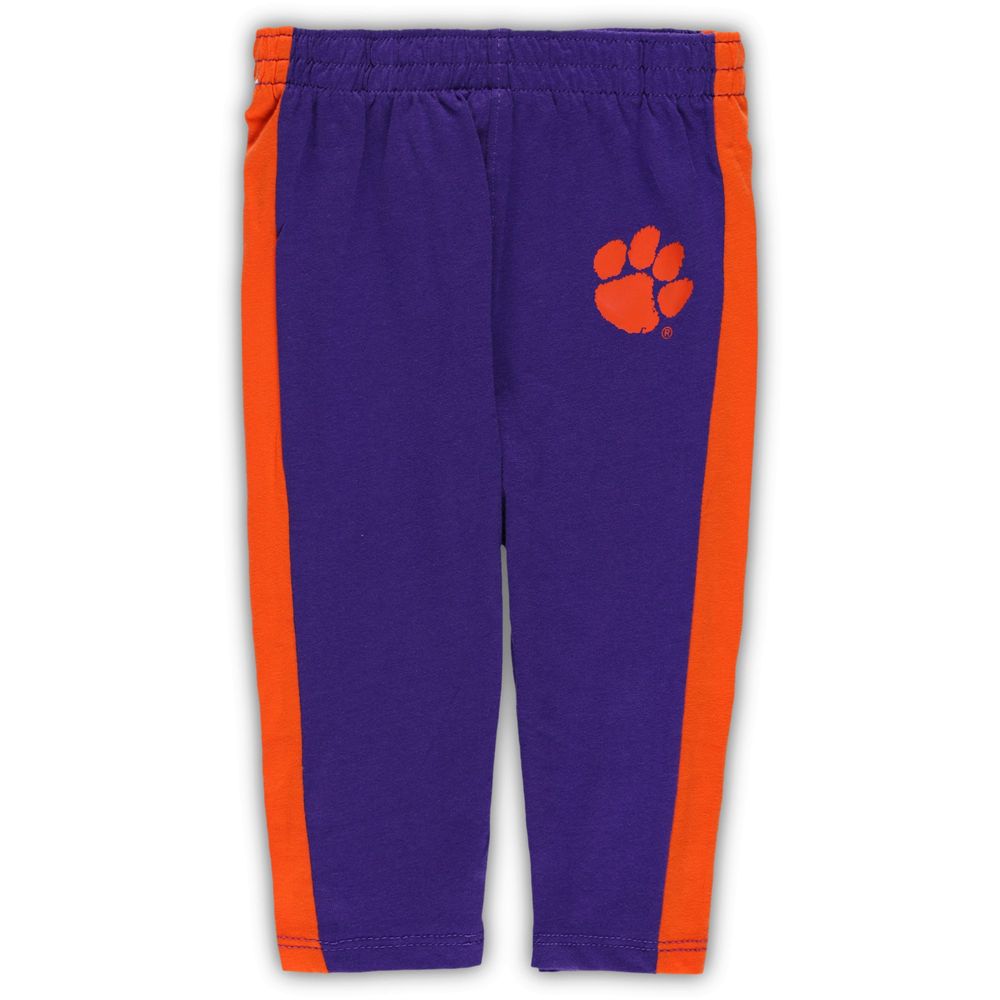 Infant Orange/Purple Clemson Tigers Little Kicker Long Sleeve Bodysuit and Sweatpants Set