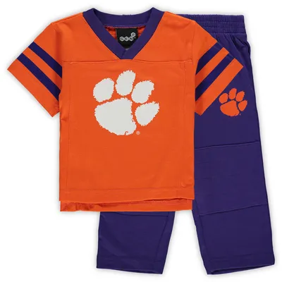 Clemson Tigers Infant Training Camp Jersey and Pants Set - Orange/Purple