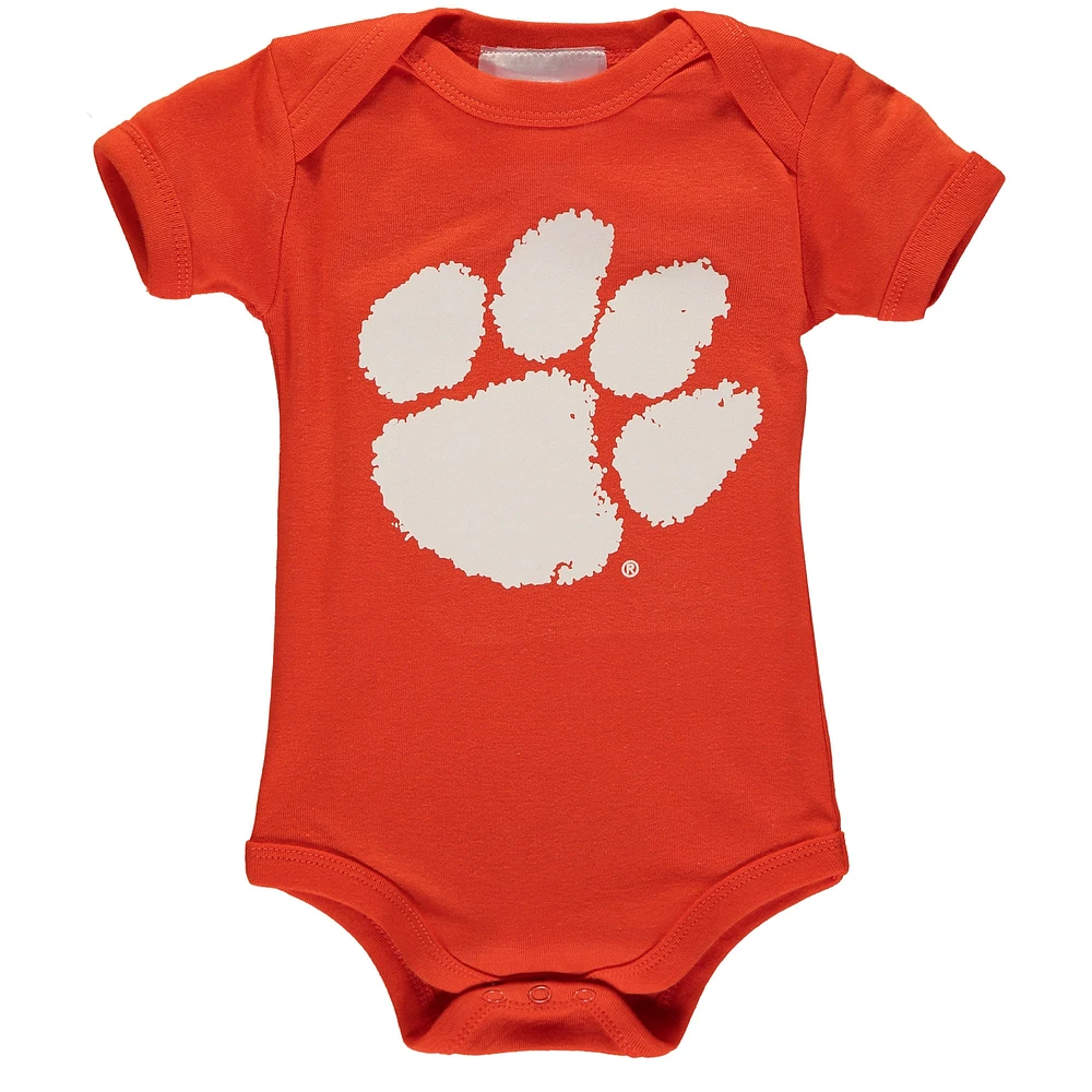 Body orange à gros logo Clemson Tigers pour bébé