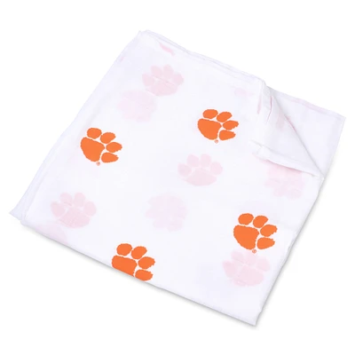 Infant Three Little Anchors White Clemson Tigers 47'' x 47'' Muslin Swaddle Blanket