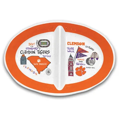 Clemson Tigers Magnolia Lane Two-Section Melamine Platter