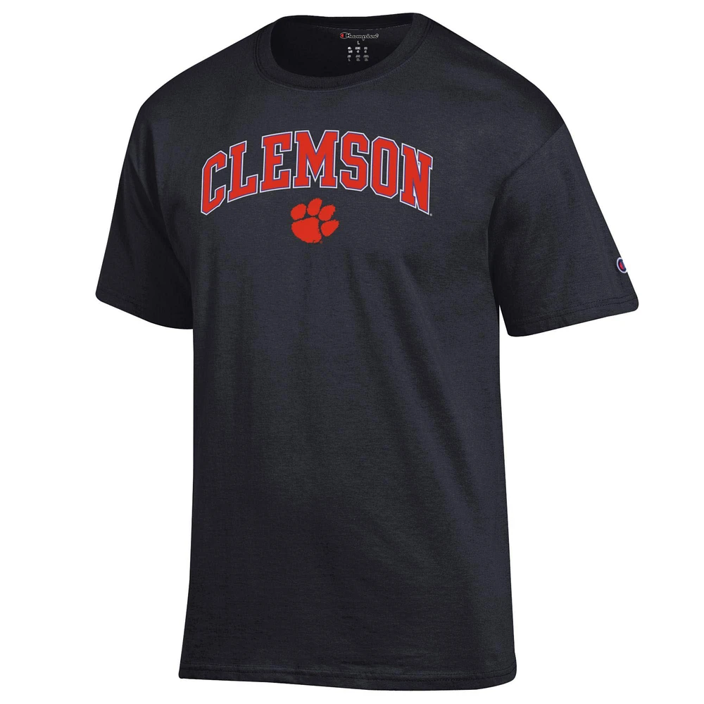 Men's Champion  Black Clemson Tigers Arched Logo T-Shirt