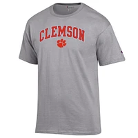 Men's Champion  Heather Gray Clemson Tigers Arched Logo T-Shirt