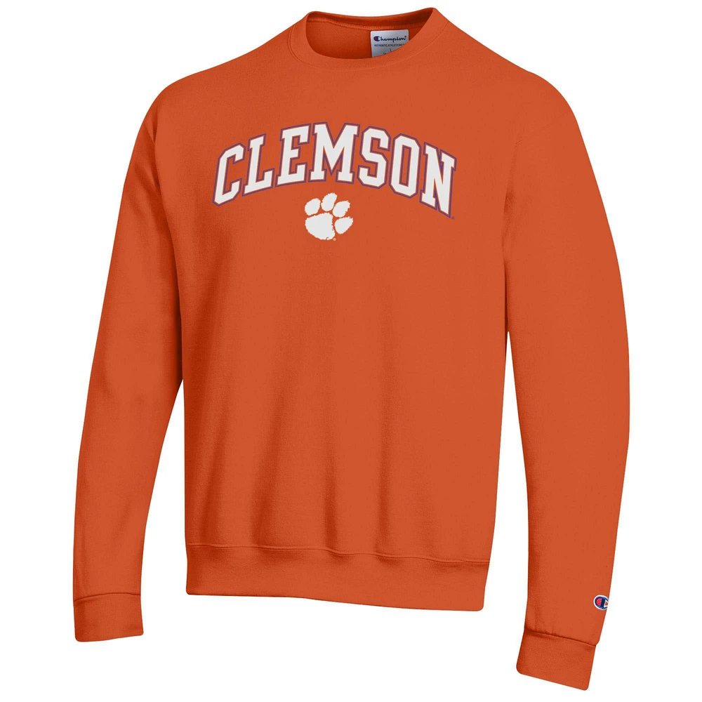 Men's Champion Clemson Tigers Arch Over Logo Pullover Sweatshirt