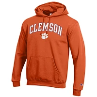 Men's Champion Clemson Tigers Arched Logo Fleece Pullover Hoodie
