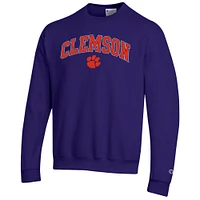 Sweat-shirt à capuche violet Champion Clemson Tigers pour homme avec logo Arch Over