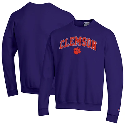 Sweat-shirt à capuche violet Champion Clemson Tigers pour homme avec logo Arch Over