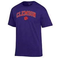 Men's Champion  Purple Clemson Tigers Arch Over Logo T-Shirt
