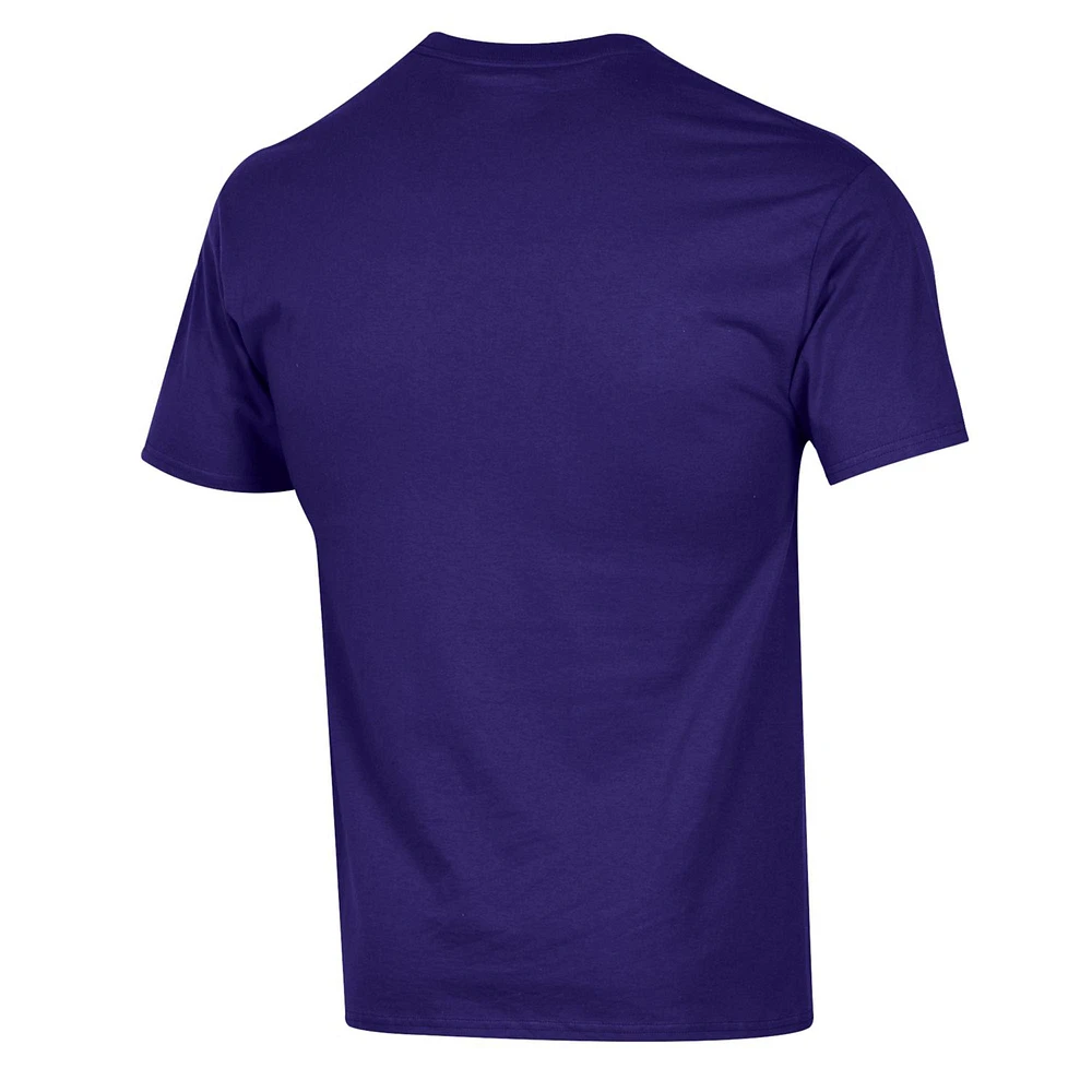 Men's Champion  Purple Clemson Tigers Arch Over Logo T-Shirt