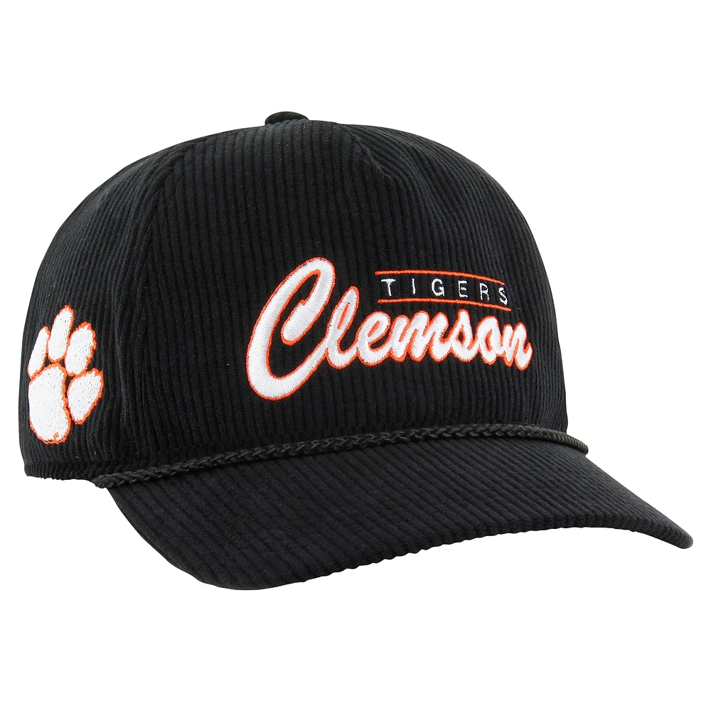 Men's '47 Black Clemson Tigers Gridiron Double Header Hitch Adjustable Hat