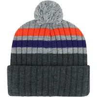 Bonnet en tricot à revers et à rayures '47 Clemson Tigers Stack 47 pour hommes avec pompon