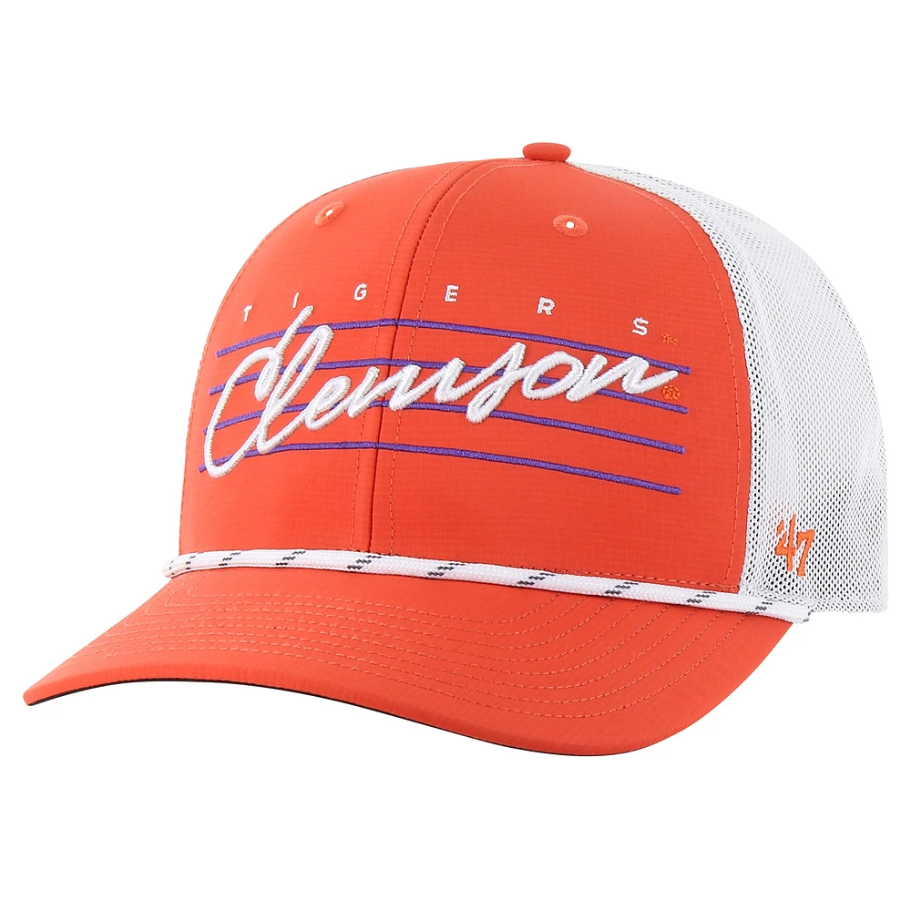 Casquette réglable orange Clemson Tigers Downburst Trucker '47 pour hommes