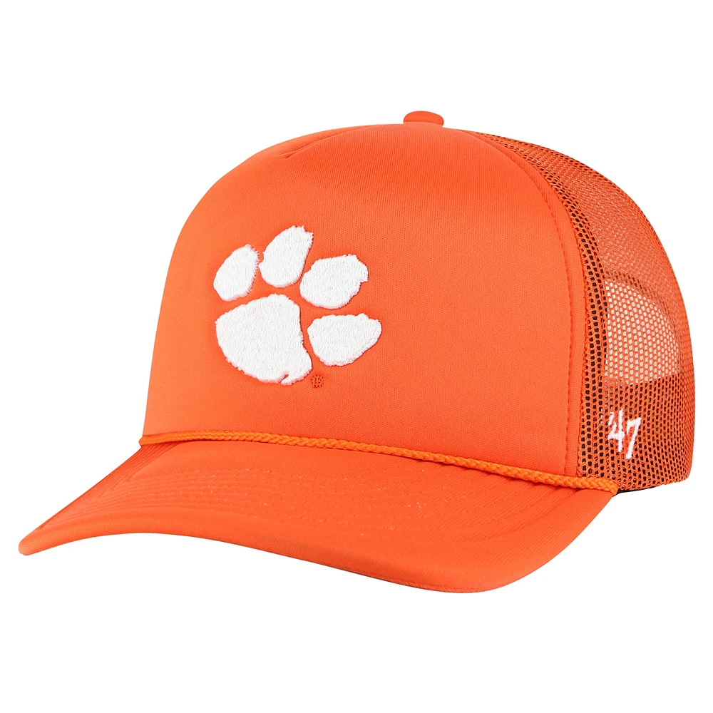 Men's '47 Orange Clemson Tigers Foam Front Mesh Trucker Snapback Hat