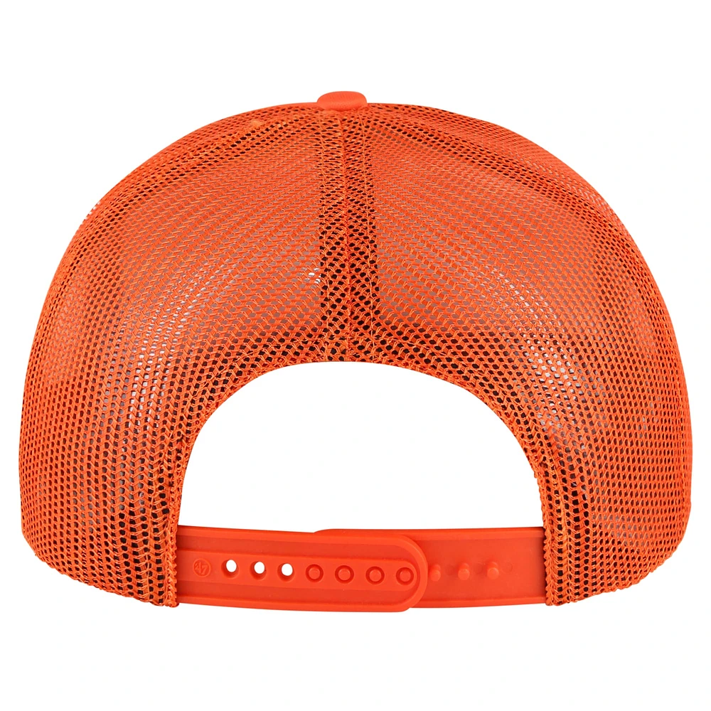 Casquette de camionneur snapback en maille mousse sur le devant en mousse orange Clemson Tigers '47 pour hommes