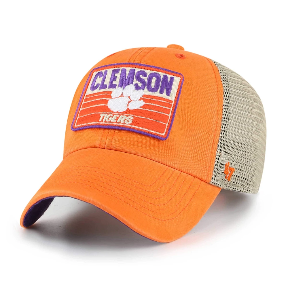 Casquette Snapback '47 Orange Clemson Tigers Four Stroke Clean Up Trucker pour homme