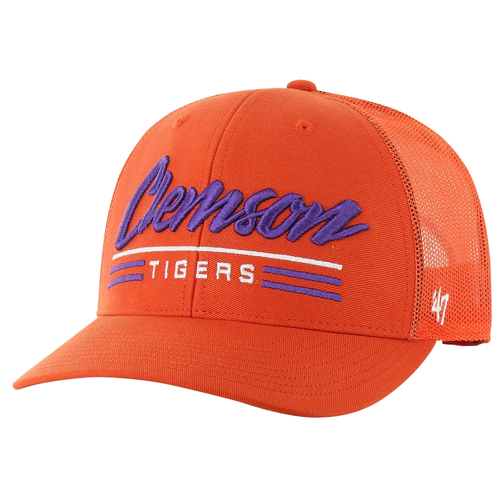 Casquette réglable orange Clemson Tigers Garner Trucker '47 pour hommes