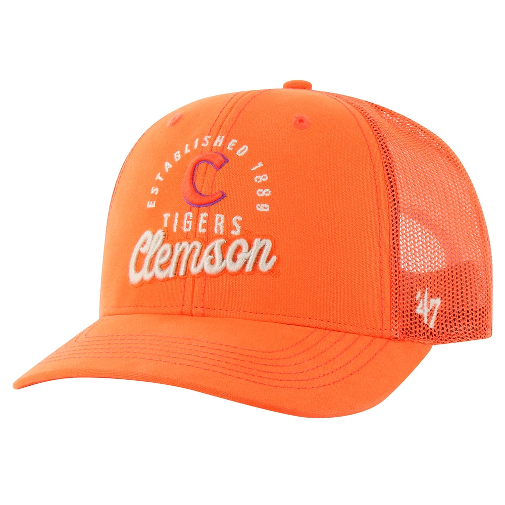 Men's '47 Orange Clemson Tigers Pitstop Trucker Adjustable Hat